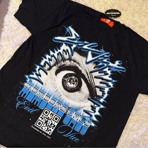 Evil Vice  red tag Graphic T-Shirt with Blue and White Design size xxl NWT